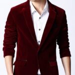 Men's red velvet vest